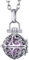 Morella Collar de Acero Inoxidable 70 cm con Colgante Ornamento y Bola de resonancia Ø 16 mm para Damas en Bolsa para Joya Color Lila