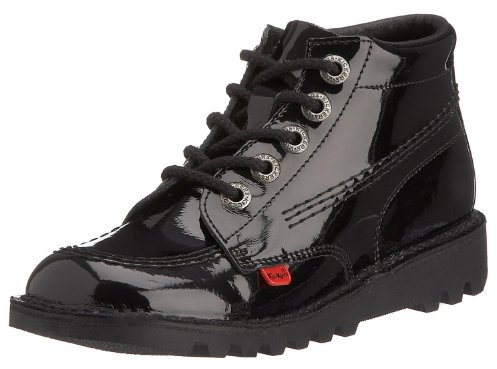 Kickers Youth Unisex Kick Hi Classic Ankle Boots | Extra Comfortable | Added Durability | Premium Quality, Patent Black, 5 UK