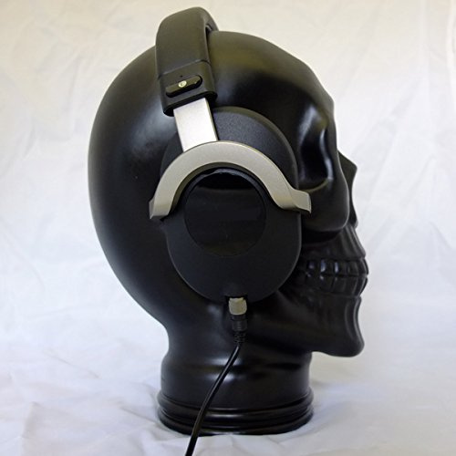 AMP3 Luxury Glass Skull Headphones Stand Colour BLACK