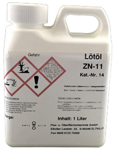 Flussmittel/Lötöl/Lötwasser ZN-11 1.000 ml, wässrig, gebrauchsfertig, speziell zum löten von Zink, Titanzink u. verzinkten Blechen