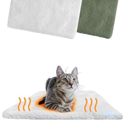 PiuPet® Selbstheizende Katzendecke I 60x45cm I Heizdecke ohne Strom I Katzen Wärmedecke I Heizdecke für Katzen ohne Strom I Katzen Decken I Katzen Bettchen I (Für Katzen, Weiß)