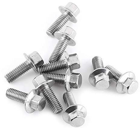 Akozon Sechskant-Flanschbolzen 10 Stück M8 Edelstahl SS304 Flanschschrauben mit Sechskant, Schrauben mit Zylinderkopf (M8 x 16)