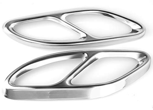 2PCS Car Tail Throat Exhaust Pipe Muffler Tip Steel Exhaust Trims for Merce des Be nz GLC C E-Class C207 Coupe 2014-2017 W213