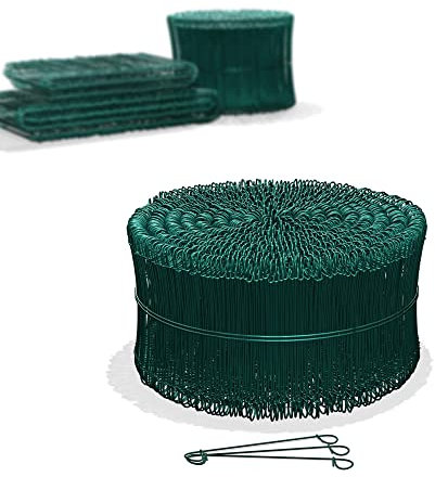 Heimfleiss® Rödeldraht Bindedraht ummantelt in grün 1,4 x 100 bis 300 mm (1000 Stk.) - rostfreier & langlebiger Betonbindedraht - Ösendraht Drilldraht für Drillapparat, Rödelzange & Draht Driller
