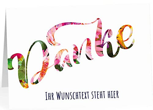 XXL Abschiedskarte PERSONALISIERT (A4) - Danke typografisch - große Klappkarte für Kollegen mit Umschlag zur Rente Ruhestand Pension Kündigung -