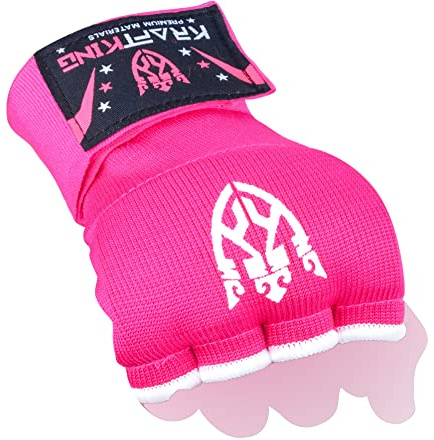 Kraftking Boxbandage inre handskar med handledsrem handledsbandage inre grappling träningshandskar (XL, rosa)