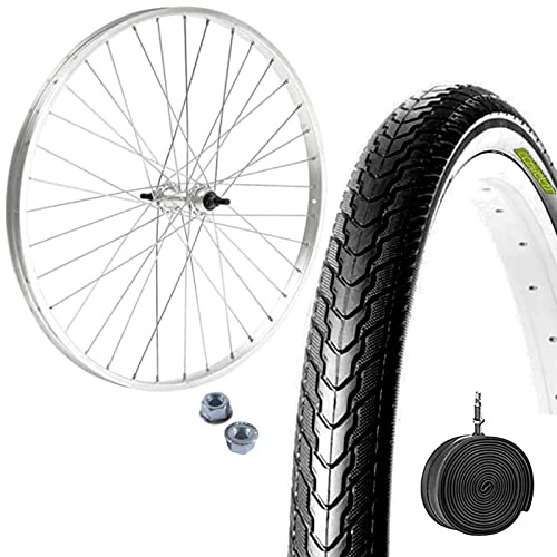 Llanta trasera 26 x 1. 3/8 rueda de aluminio/acero 1 V + neumático de carretera negro 26 x 1 3/8 bicicleta CityBike Holanda Epoca