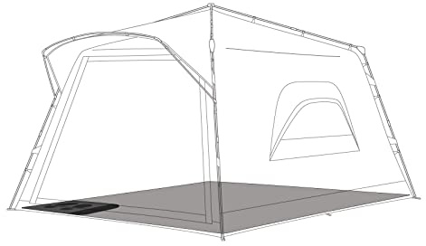 qeedo Comfort Carpet Zeltteppich (310x310 cm) - Outdoor Teppich mit Anti-Rutsch-Beschichtung, integrierter Schuhablage und praktischer Roll-in-Bag