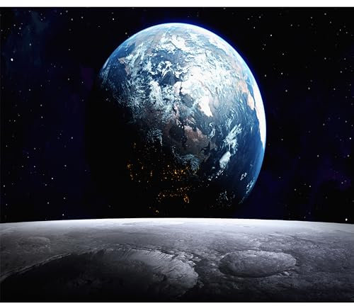 murando - Vlies Fototapete Weltraum 400x280cm - Foto Tapete Schlafzimmer Wohnzimmer Vliestapete XXL Motivtapeten Bildtapete 3d Effekt Wand Dekoration - Kosmos Erde Planeten Nacht Sterne i-C-10021-a-a