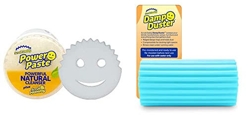 Scrub Daddy Power Paste, All Purpose Cleaning Product - Cleaner for Oven, Glass, Kitchen, Stainless Steel, Shower Door Screen, Hob & Damp Duster, Magical Dust Cleaning Sponge, Light Blue, One Size