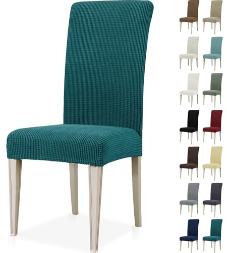 Ystyle Stretch Stuhlhussen 2er Set, Stuhlbezug Elastisch Abnehmbarer Waschbarer, Universal Hussen Für Stühle, Stuhlbezüge Chair Cover Für Hotel Bankett Küche Restaurant Hochzeit Party, Grün