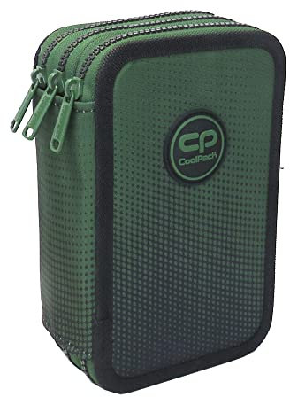 CoolPack XXL Schulranzen 3-Fach Pencil Case Boys Ombre Gradient Grass Pencil Case 44-Piece Filled Student Case 3-Tier, Green