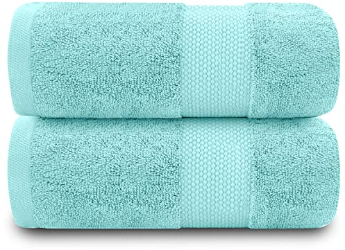 GC GAVENO CAVAILIA Telo da bagno extra large, 2 pezzi, 700 g/m², in cotone egiziano di qualità alberghiera, extra large, 100 x 180 cm, asciugamano extra morbido, turchese