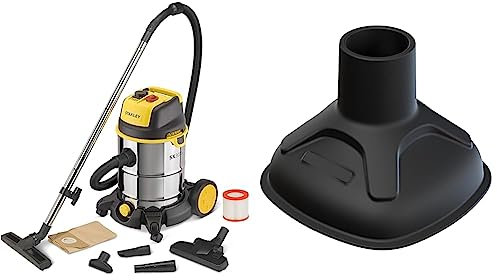 Stanley Aspirateur Solides et Liquides SXVC30XTDE avec Prise Outils Électroportatifs (1600 W, 30 l) & Déboucheur Ventouse pour Bidon Aspirateur Multifonction