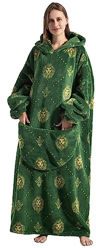 Lange Hoodie Decke für Damen Herren, Tragbare Decke mit Ärmeln und Kapuze, Erwachsene Oversized XXL Riesen Übergroßer Warm Deckenpullover