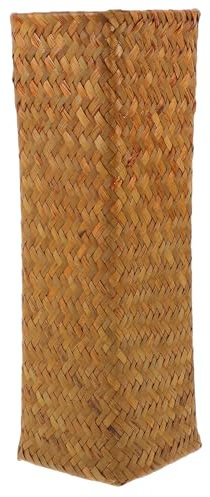 Natural Seaweed Weave Basket Handmade Rattan Vase Tall Plant Holder Container Bamboo Weaving Vase Flower Arranger Dried Flower Boho Home Decoration 11inch A