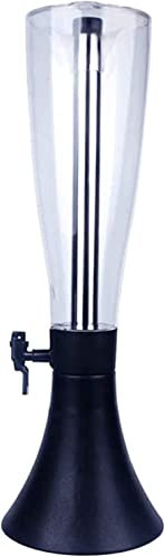 WWFAN Dispensador de Cerveza Dispensador de Bebidas con Grifo Dispensador de Torre de Cerveza de 4L, Torre de Cerveza de Mesa, Dispensador de Torre de Bebida Transparente (Color : Nero)