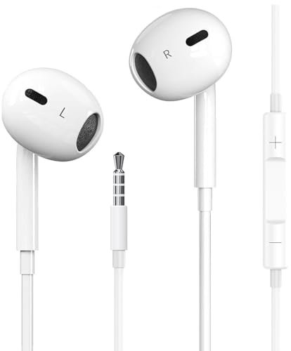 Ecouteurs Filaire Intra-Auriculaires, Oreillettes Filaires ecouteur, Anti-Bruit Casque et ecouteurs avec Microphone et Contrôle du Volume Jack 3.5mm Universel pour Huawei/Samsung/Android,MP3 Lecteurs