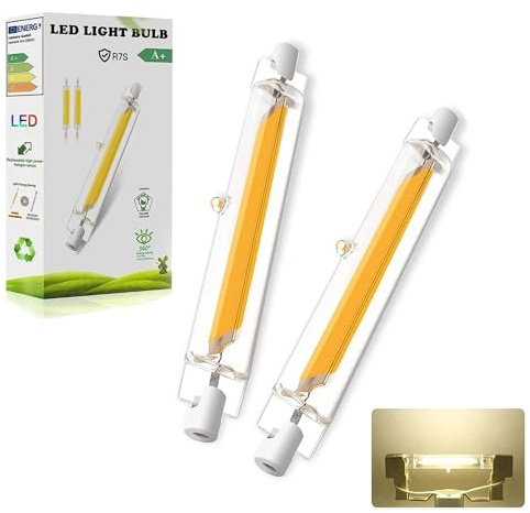 Dvnoua R7S LED 78mm Dimmbar, 10W R7S 78mm LED Lampen Ersatz für 100W Halogen Leuchtmittel, R7S LED COB Glühbirne Stab Naturweiß 4000K, 1000LM Kein Flackern, 360°Abstrahlwinkel, 2er Pack