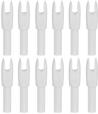 PATIKIL Archery Arrows Nocks 4.2mm, 12 Pack Plastic Insert Arrow Nock Replacement Arrow Tails for Hunting Shooting Compound Recurve Bow, White