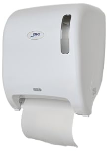 Jofel - AG65000, Dispensador de Papel Automático, Dispensador de Papel Bobina en Continuo, Fabricado en ABS Blanco, Papel 220 mm Ancho, 200 mm Mandril ø 35/45mm
