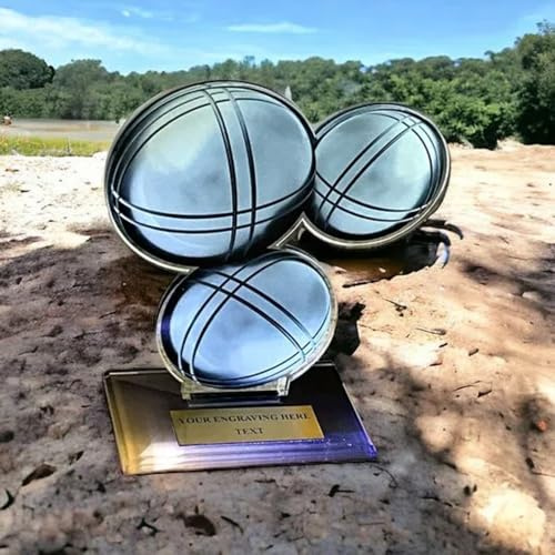 Acryl Boule & Pétanque Pokal - 2D Trophäe mit Gravur - Moderner Award | Individueller Turnierpreis mit hochwertiger Kugeloptik und stabilem Stand, perfekt für Sportvereine und Wettbewerbe.