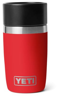 YETI Rambler Bouteille de voyage Rouge Rescue 8 oz / 236 ml | Bouteille de boisson et bouteille à café pour boissons chaudes avec bouchon étanche pour banlieue de banlieue