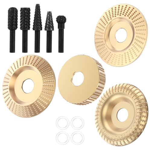 Set di 13 dischi da intaglio in legno, boccole, smerigliatrice angolare, per legno, fresa, raspa, lucidatura, accessori rotanti