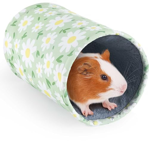 Hedgeink Tunnel pour Cochons d’Inde et Lapins – Tunnel Pliable en Toile et Peluche Lavable – Jouet et Cachette pour Hamsters, Rats, Furets et Petits Animaux