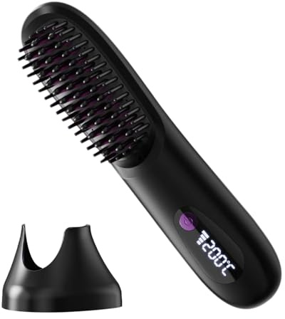 Pettine da litro per capelli - pennello termico, strumento di styling | Ceramica Ionic Pettine per riccioli spessi, raddrizzare la barba, controllo, strumento per toelettatura veloce per l'uso