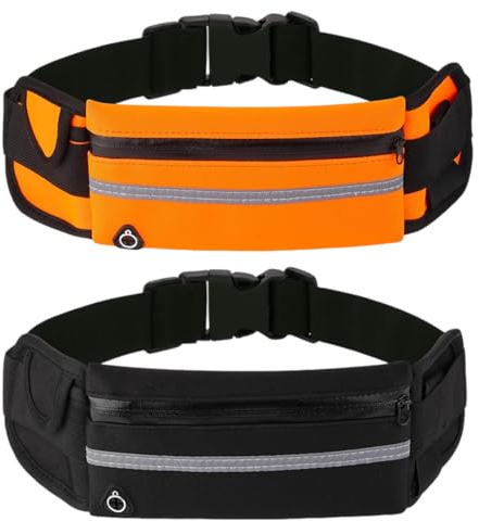 Laufgürtel für Handy 2 Stück Bauchtasche sport Sportgürtel Running Belt zum Joggen Laufen Sport Fitness - passend für alle Smartphones