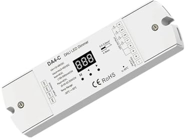 Dimmer DALI a 4 canali a corrente costante 350-1200 mA o 150-500 MA 12 V-48 V DA4-C (DT6) Il controller a 4 canali 24 V aziona la luce chip LED(150-500MA)