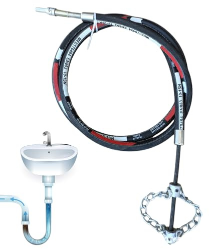 Limpieza Desincrustante con Eje Flexible | Desatascador de Tuberías Tipo Empuje - Limpiador Rotativo Multiusos de Alcantarillado para Jardín Cocina Exterior Baño Carretera Inodoro Limpieza del Hogar