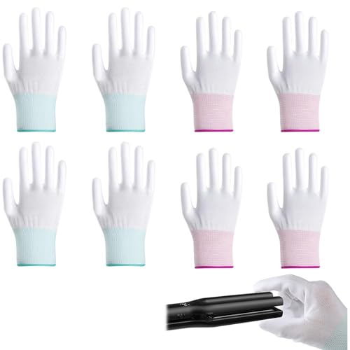 2 Piezas Guantes Resistentes al Calor con Dedos de Silicona, Guantes de Protección Térmica para Peinado, Protección contra el Calor para Rizador, Plancha de Pelo y Tenaza