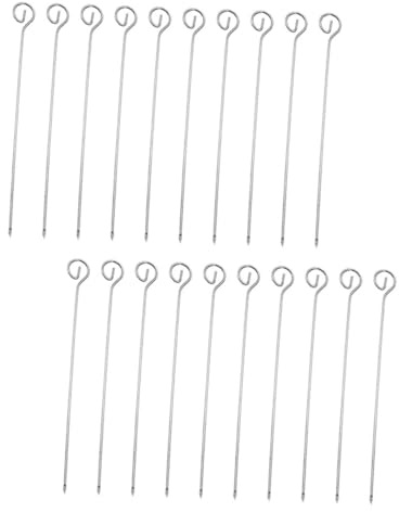 VALICLUD Brochettes à Barbecue en Acier Inoxydable 222 CM Lot de 20 Pièces Pointues et Longues pour Grillades de Viande en Extérieur et Repas en Famille