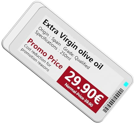 Elektronisches Regaletikett für den Supermarkt – 2,9-Zoll-E-Ink-Preisschild, wiederaufladbares kabelloses Display, intelligentes digitales -Schild, kontrastreicher Bildschirm | Elektronisches