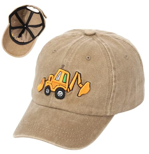 FCXVXCL Casquette de Baseball Tractor Excavator Casquette À Visière Brodée D'Excavatrice, Casquette De Baseball À Boucle Arrière Réglable, Chapeau De Soleil D'Été