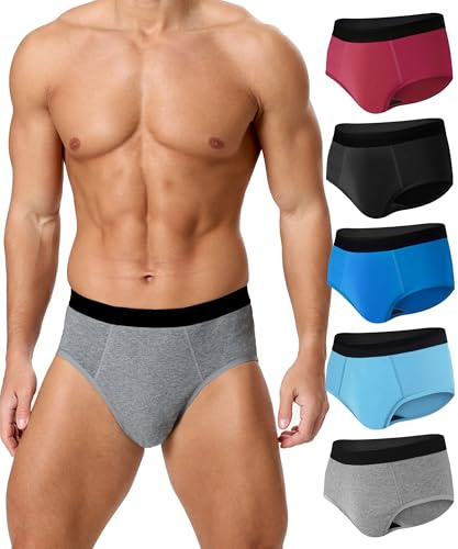 BEENIUBEE Inkontinenz Pants Männer 5 Pack,150ML Saugfähige Waschbare Baumwolle Inkontinenz Boxershorts Herren,Wiederverwendbare Auslaufsichere Unterhosen,Geruchshemmende Unterwäsche(Multicolor01, M)