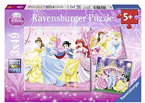 Ravensburger Kinderpuzzle - 09277 Schneewittchen - Puzzle für Kinder ab 5 Jahren, Disney Puzzle mit 3x49 Teilen
