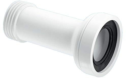 McAlpine WC-CON2B Straight Adjustable Length Rigid WC Connector 3.5/90mm Outlet Size, White