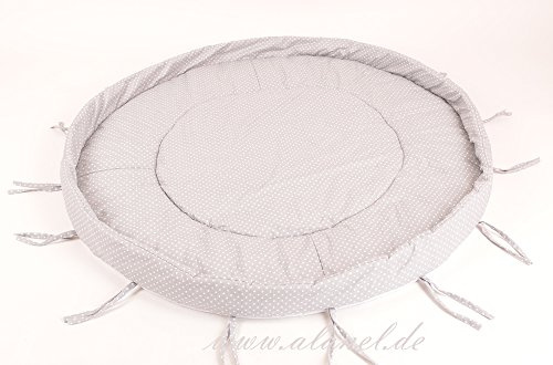 alanel Spielmatte Matte für Laufgitter Ø 120 cm Punkte grau