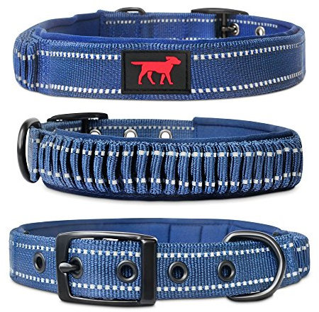 Tuff Pupper Heavy Duty Dog Collar with Handle | Ballistic Nylon Heavy Duty Collar | Padded Reflective Dog Collar with Adjustable Stainless Steel Hardware | Convenient Sizing for All Breeds
