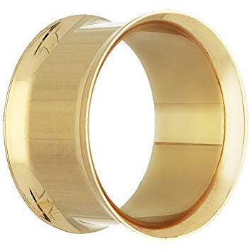 Treuheld® | 10mm Ohr Flesh Tunnel | Chirurgenstahl 316L in Gold | Dünn | Double Flared Ohrtunnel | Dünner Rand | hautfreundlich & antiallergen