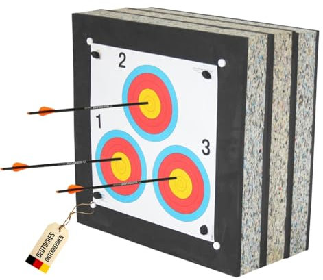 Stronghold Crossbow Max Zielscheibe 60x60x30cm – Schaumscheibe für Armbrüste bis 425 fps & Bögen bis 80 lbs – 3-lagig, austauschbar, wetterfest, Made in Germany