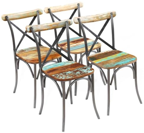 vidaXL 4x Sedie da Pranzo in Legno Massello 51x52x84cm Cucina Salotto Seggiole