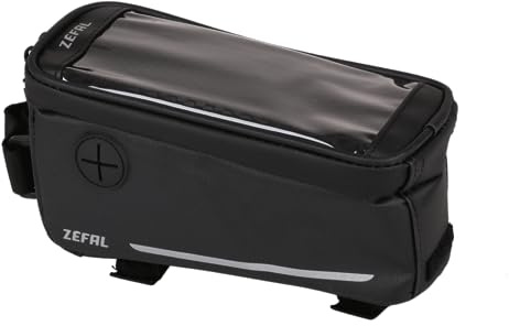 ZEFAL Console Pack T1 - Rahmentasche mit integrierter Smartphone-Halterung - schwarz, 185x90x95mm, 0,8 L , Oberrohrtasche fürs Fahrrad Universal