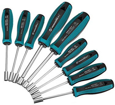 Meichoon 3-11mm Steckschlüssel-Schraubendreher Sechskant-Mutterschlüssel Schraubendreher 9pcs DF07B