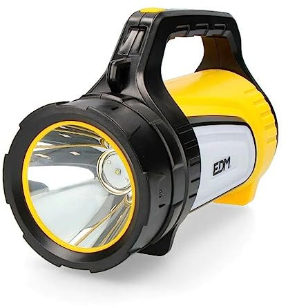 Edm 36441 Linterna Multifuncional portatil con led Rojo y Power Bank 350 lumens, Amarillo, 0