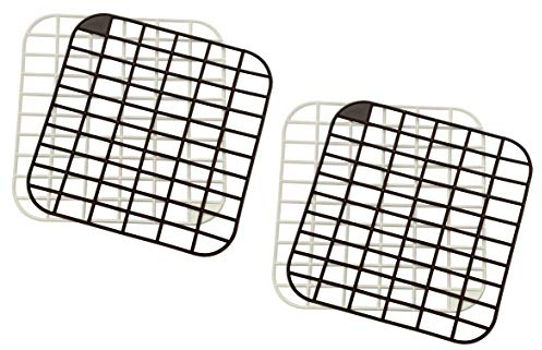 Iloda® 4x Spülbecken-Einlage Gitter (Wabe) ca. 30x30cm in weiß und braun aus Kunststoff, Spülbeckenmatte, Spülmatte, Abtropfmatte, Spülmatte, Einlage für Spülbecken Spüle