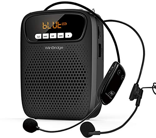 Inalambrico Amplificador de Voz con 2 micrófonos, Altavoz portatil con microfono Bluetooth Amplificador de Voz 2500 mah Recargable de para profesoras, guia turistico,aulas ect